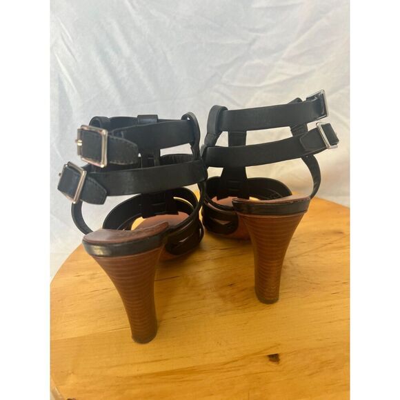 Ralph Lauren Larianna Women Wedge Sandal in Black Size 9 - Picture 3 of 4